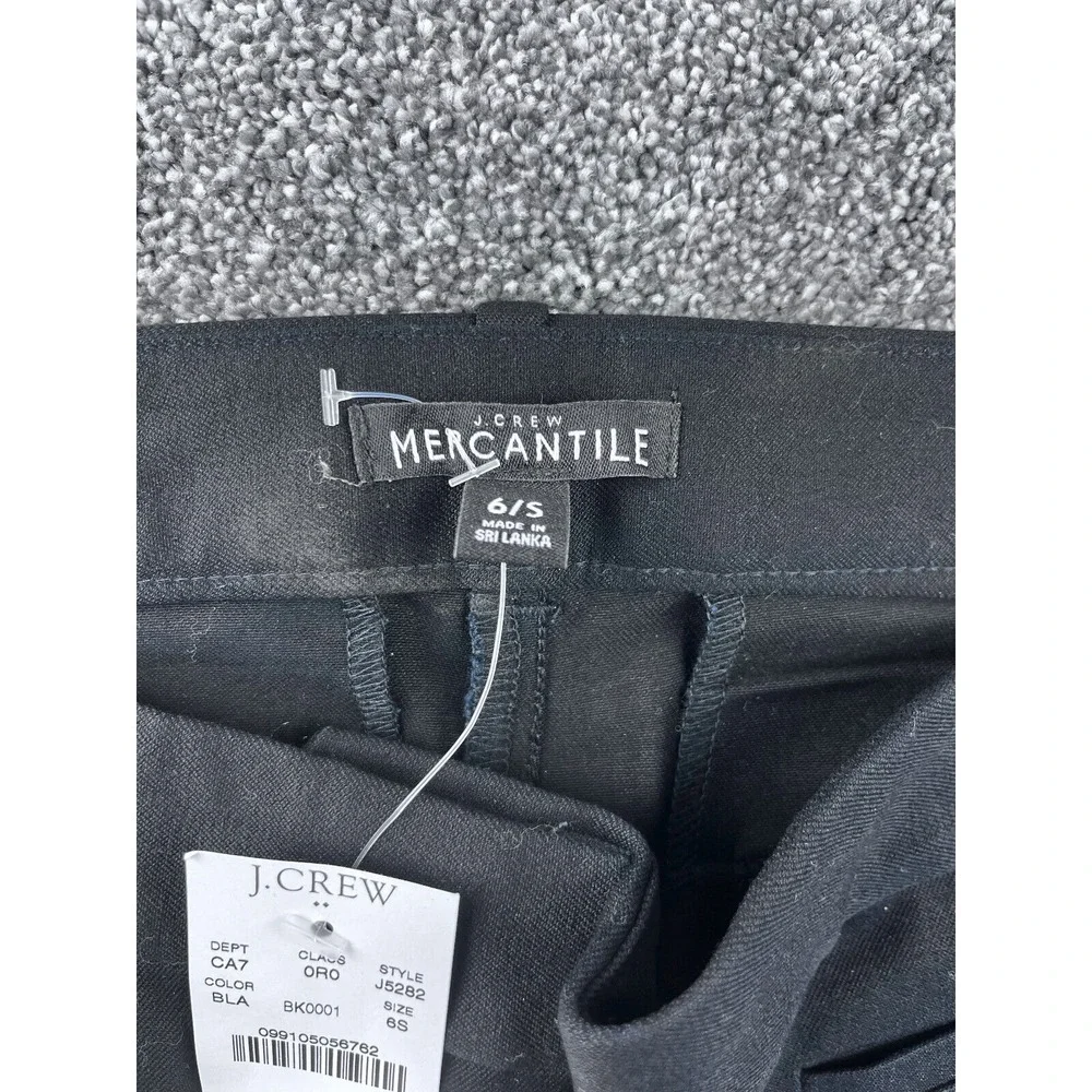 J.Crew Dress Pants Womens‎ 6/S Mercantile Mid Rise Ankle Crop Stretch Black NWT
